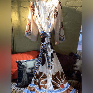 NEW ! Stunning Ciebon Bohemian White Floral Maxi Dress